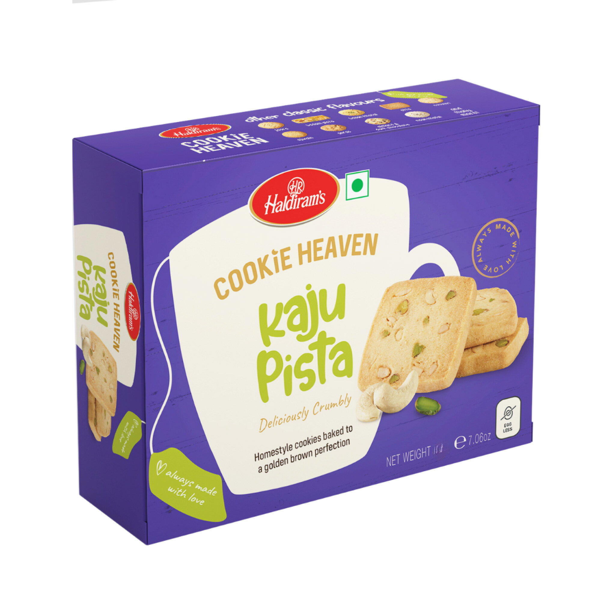 ピスタチオ クッキー ハルディラム KAJU PISTA COOKIES 200g Cookies Heaven Kaju Pista