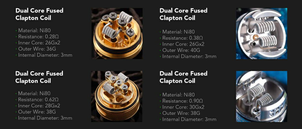 Indian Strawberry 楽天市場店のWotofo Dual Core Fused Clapton Coil ウォトフォ デュアル コア フューズド クラプトン コイル｜アングル2
