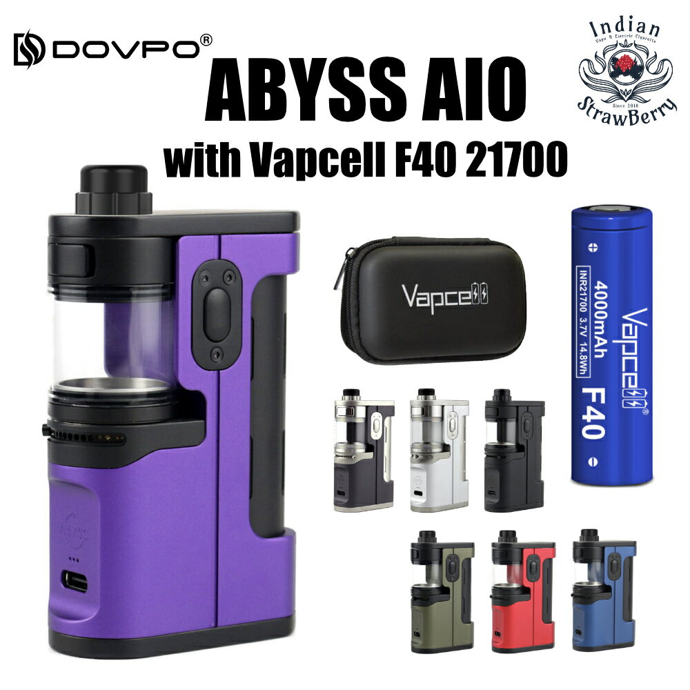 Dovpo X Suicide Mods Abyss AIO 60w Kit Vapcell INR21700 F40 4000mAh付きセット