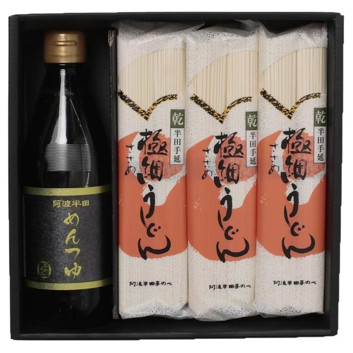 阿波半田手のべ 本格 極細うどん ささめ つゆ付き うどん 200g×6 めんつゆ 360ml×1本 徳島県産 太麺仕上げ 強いコシとなめらかな喉越し