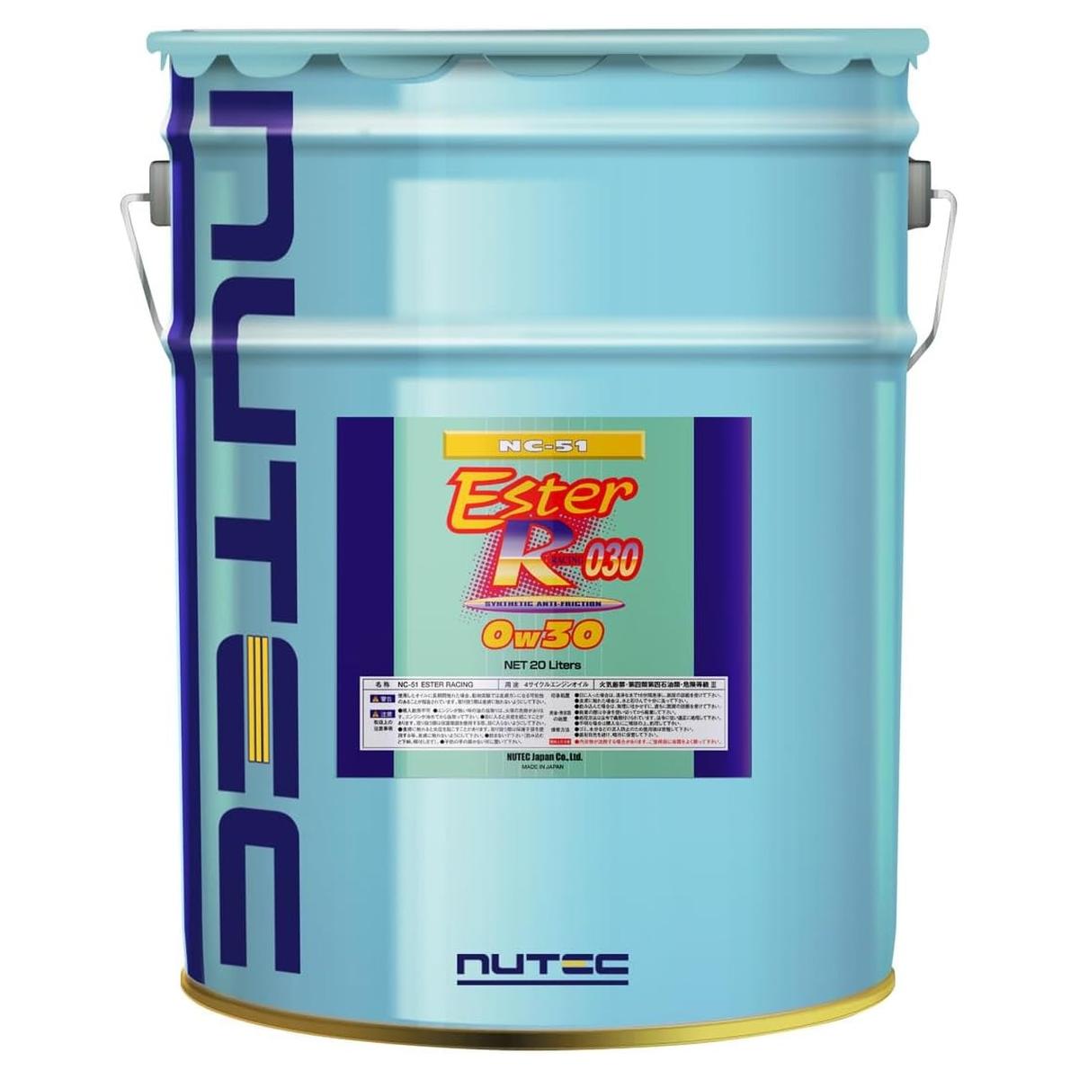 ■幅広いフィールドで違いのわかるエンジンオイル NC-50 (10W50)をベースに、主成分はそのまま維持しより低粘度化をはかり、NAエンジン用のサーキット走行からハイスピード走行及び街乗りまでをフルにカバーする高性能オイルです。 エステル成分や、潤滑性、耐熱性、高温安定性等を確保する為の高機能素材はNC50と同等の配合率です。 ■NUTEC OILについて NUTECオイルは独自の発想と高度な精製技術により開発された高性能オイルであり高出力、省燃費、低公害が実現できます。 ・エンジン出力の向上 フリクションの低減と燃焼効率向上により出力を向上させます。 ・燃料消費量の低減 エンジンの燃焼効率など総合効率効率向上により燃料消費量を抑制します。 ・騒音レベルの低減 エンジン本体、排気音のノイズを抑制します。 ・クリーンな排気ガス CO,HC,Noxの低減。 ・ディ−ゼルスモークのクリーン化 排気ガス中の黒煙排出量が低減されます。 ■効果・特徴 （1）エステルを主成分にした全合成処方のエンジン油です。 （2）摩擦係数はテフロンと同等の性能を有し、耐熱性はより高い性能を確保しています。 （3）超微細な分子結合で生成されたオイルは極薄で強靭な油膜を形成し、シリンダーピストンリング、メタル、タペット等の摩擦摺動面を保護し、フリクションの低減及びシール性の向上に著しい効果を発揮します。 （4）シール性向上により、オイル上がり、オイル下がりを極少に留め、燃焼室内のスラッジ発生やブローバイガスの発生を抑制して圧縮圧力が上昇し、燃焼効率及び燃費効率の向上が図れます。 （5）超微細化された成分は非常に安定しており耐熱、耐圧性に優れシリンダー内の燃焼温度、圧力にも充分耐え、極薄の油膜はフリクションを低下させエンジンの発熱を抑えると共に熱伝導性を高めエンジン油温の上昇を抑制します。従って、空冷エンジンやディ−ゼルエンジンにも有効で出力向上と排気ガスのクリーン化を実現できます。 （6）超微細化成分はオイル汚れが少ないためオイルエレメントやオイルシールのロングライフ化が図れます。 （7）スペースシャトルや軍需用の潤滑剤成分を使用しているため、高温安定性．酸化安定性．極圧性．油膜保持性等の耐久性能に優れています。 【オイル缶・ボトルの外装について：ご購入前にご確認ください】 オイル缶・ボトルはその特性上、輸送中に軽微な傷やへこみが生じる場合がございます。 誠に恐れ入りますが、外装の傷やへこみにつきましては、中身のオイル漏れやご使用に支障がある場合を除き、返品・交換の対象外とさせていただいております。 オイルが漏れていたり、容器が大きく破損していてご使用に支障がある場合には、責任を持って対応させていただきますので、お気づきの点がございましたら、当店までお気軽にご連絡ください。 何卒ご理解いただけますようお願い申し上げます。
