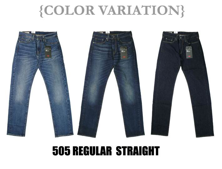LEVI'S リーバイス 505 レギュラーストレート LEVI'S PREMIUM BIG E ストレッチデニム ミッドブルー 00505-1555
