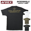 AVIREX アビレックス ワッフル 半袖Tシャツ JACKSONVILLE ミリタリー プリント Tシャツ メンズ 783-4134030