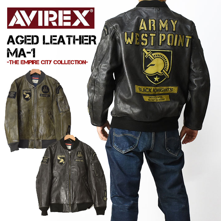 AVIREX アビレックス -THE EMPIRE CITY COLLECTION- AGED LEATHER TYPE MA-1 JACKE...