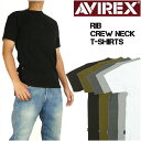 AVIREX アビレックス リブ 半袖Tシャツ クルーネックTシャツ デイリーウエア メンズ 6143502 7834934014