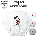 HOUSTON x MICKEY MOUSE ヒューストン ミッキーマウス ヘビーウェイト クルーネック スウェット トレーナー ミリタリー メンズ レディース ユニセックス 22262(4)