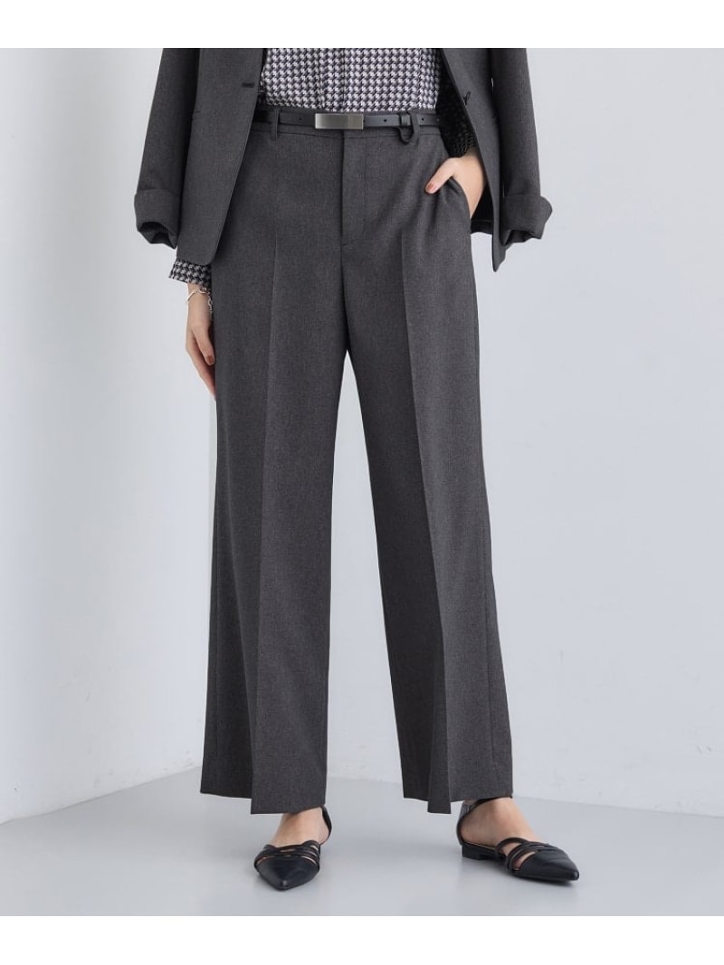 【SALE／10%OFF】【洗える/通勤/スーツ】メランジストレッチ ワイドパンツ INDIVI インディヴィ パンツ その他のパンツ グレー ネイビー【RBA_E】【送料無料】[Rakuten Fashion]のサムネイル