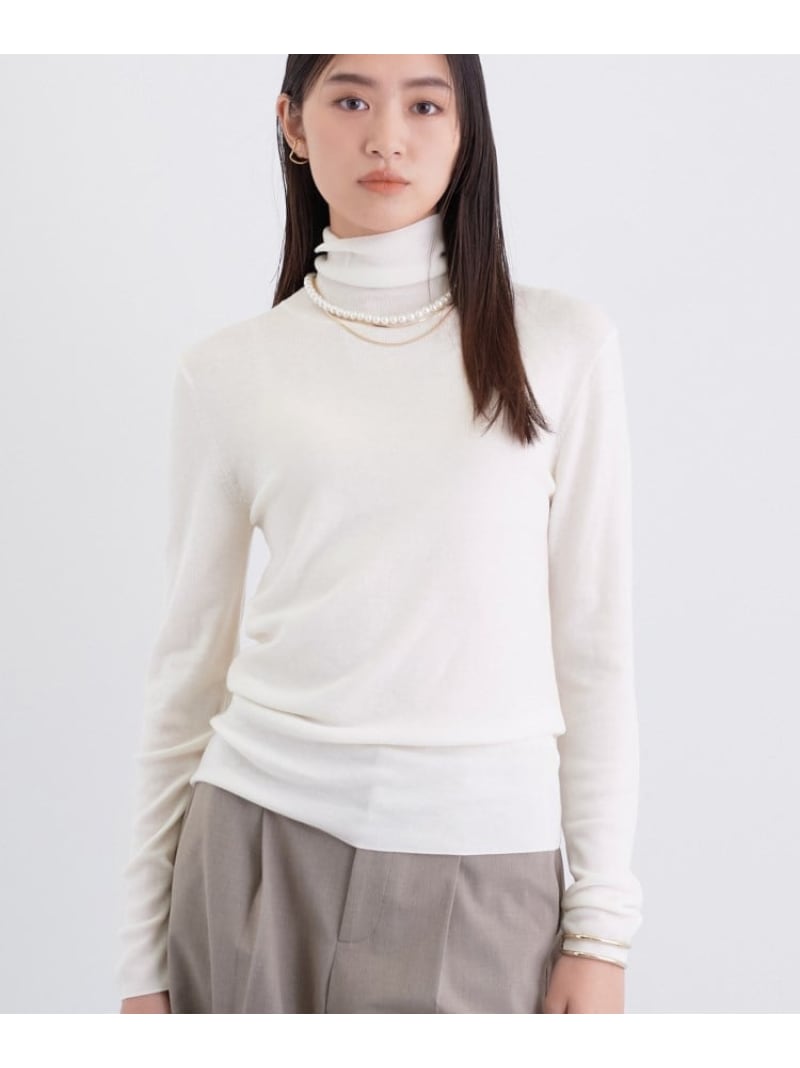 【SALE／15%OFF】【洗える/薄手/ラメ】シアーラメニット INDIVI インディヴィ トップス ニット ホワイト ブラウン グレー ブラック【RBA_E】【送料無料】[Rakuten Fashion]のサムネイル