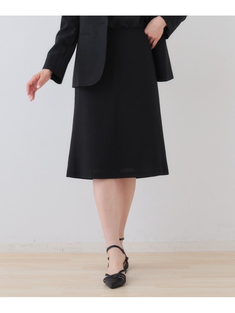 【SALE／52%OFF】【日本製】リネンライクセミフレアースカート INDIVI インディヴィ スカート ロング・マキシスカート ブラウン ブラック【RBA_E】【送料無料】[Rakuten Fashion]