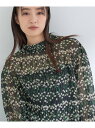 【SALE/10%OFF】【セットアップ可能】フラワーシフォンブラウス INDIVI インディヴィ トップス シャツ・ブラウス ブルー ベージュ【RBA_E】【...