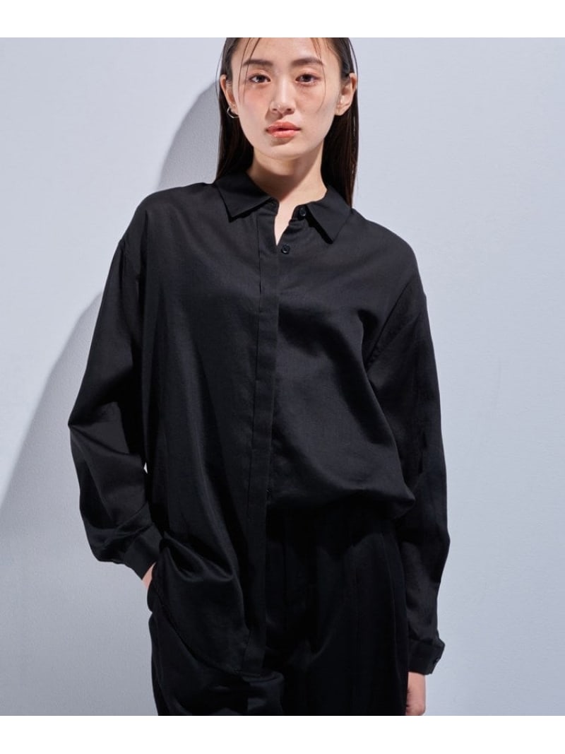 Rakuten - 【SALE／50%OFF】【日本製/SETUP可能】ガーゼ素材ブラウス INDIVI インディヴィ トップス シャツ・ブラウス ブラック ベージュ【RBA_E】【送料無料】[Rakuten Fashion]