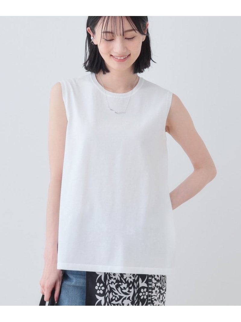 Rakuten - 【SALE／60%OFF】【洗える】切り替えノースリーブニット INDIVI インディヴィ トップス ニット ホワイト ブラック【RBA_E】【送料無料】[Rakuten Fashion]