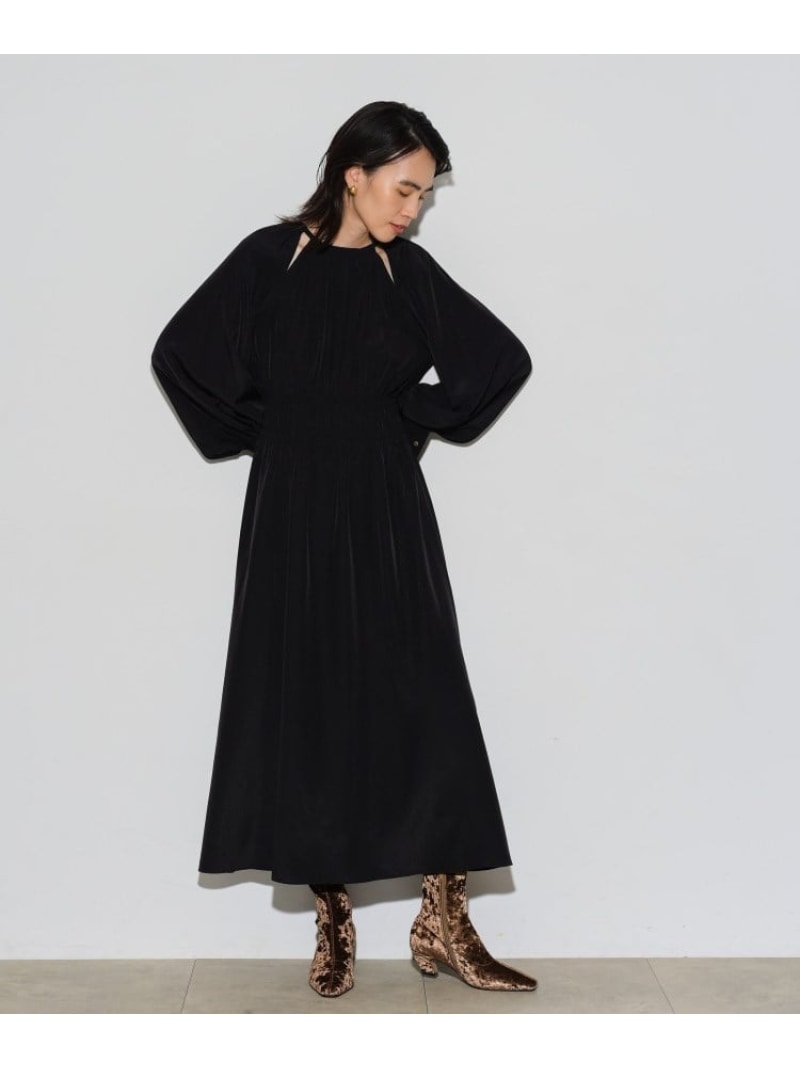 【SALE／55%OFF】シャーリングヴィンテージワンピース GALLEST インディヴィ ワンピース・ドレス その他のワンピース・ドレス ブラック ブルー【RBA_E】【送料無料】[Rakuten Fashion]