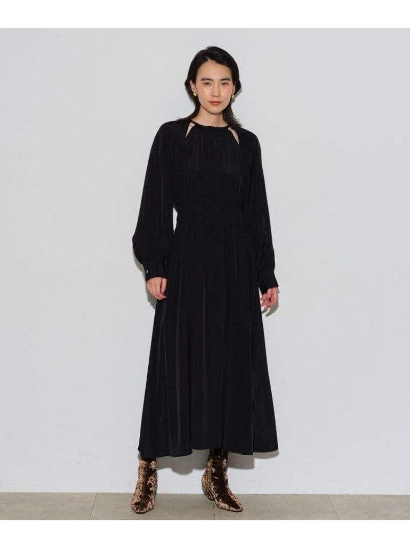 【SALE／55%OFF】シャーリングヴィンテージワンピース GALLEST インディヴィ ワンピース・ドレス その他のワンピース・ドレス ブラック ブルー【RBA_E】【送料無料】[Rakuten Fashion]