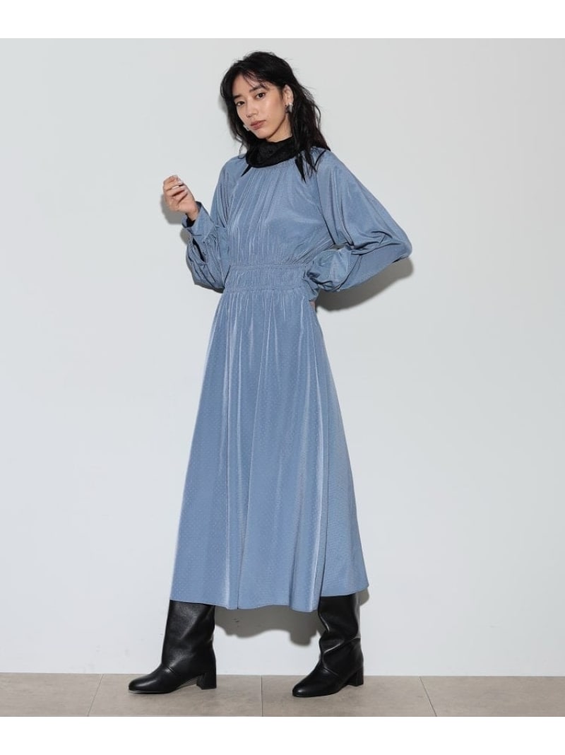 【SALE／55%OFF】シャーリングヴィンテージワンピース GALLEST インディヴィ ワンピース・ドレス その他のワンピース・ドレス ブラック ブルー【RBA_E】【送料無料】[Rakuten Fashion]