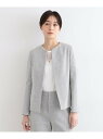 【SALE/60%OFF】【日本製/SETUP可能/オリジナル素材】ミニチェック柄ノーカラージャケット INDIVI インディヴィ スーツ・フォーマル セットア...