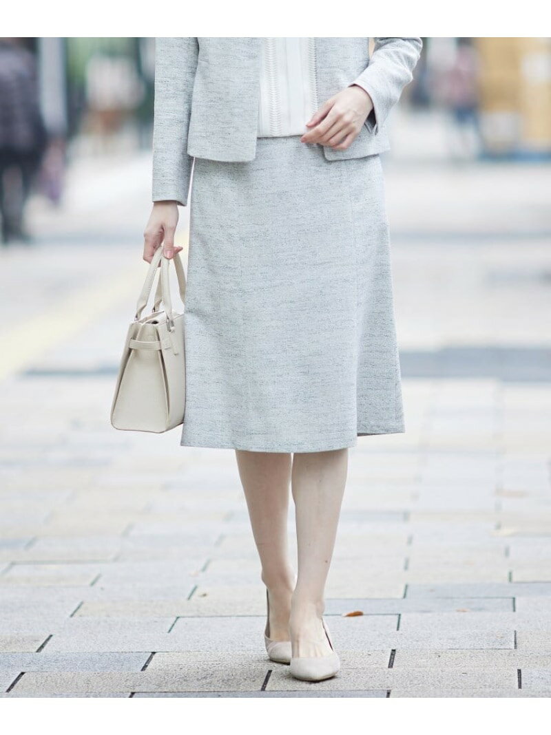 【SALE／60%OFF】【洗える】ストレッチツィ-ドセミフレアスカート INDIVI インディヴィ スカート ロング・マキシスカート ネイビー ブラック【RBA_E】【送料無料】[Rakuten Fashion]