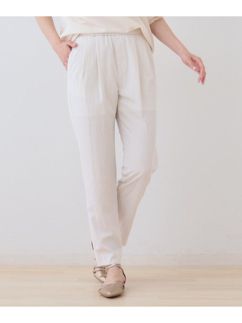 【SALE／30%OFF】【シワになりにくい】コットンライクテーパードパンツ INDIVI インディヴィ パンツ その他のパンツ ピンク ホワイト ブラック【RBA_E】【送料無料】[Rakuten Fashion]