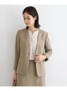 【SALE/60%OFF】【洗える/UVケア/定番スーツ】ウール調ノーカラージャケット INDIVI インディヴィ スーツ・フォーマル セットアップスーツ ベー...