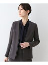 【SALE/60%OFF】春SALE!【日本製/トリアセテート混】スタイルアップ ノーカラージャケット INDIVI インディヴィ スーツ・フォーマル セットア...