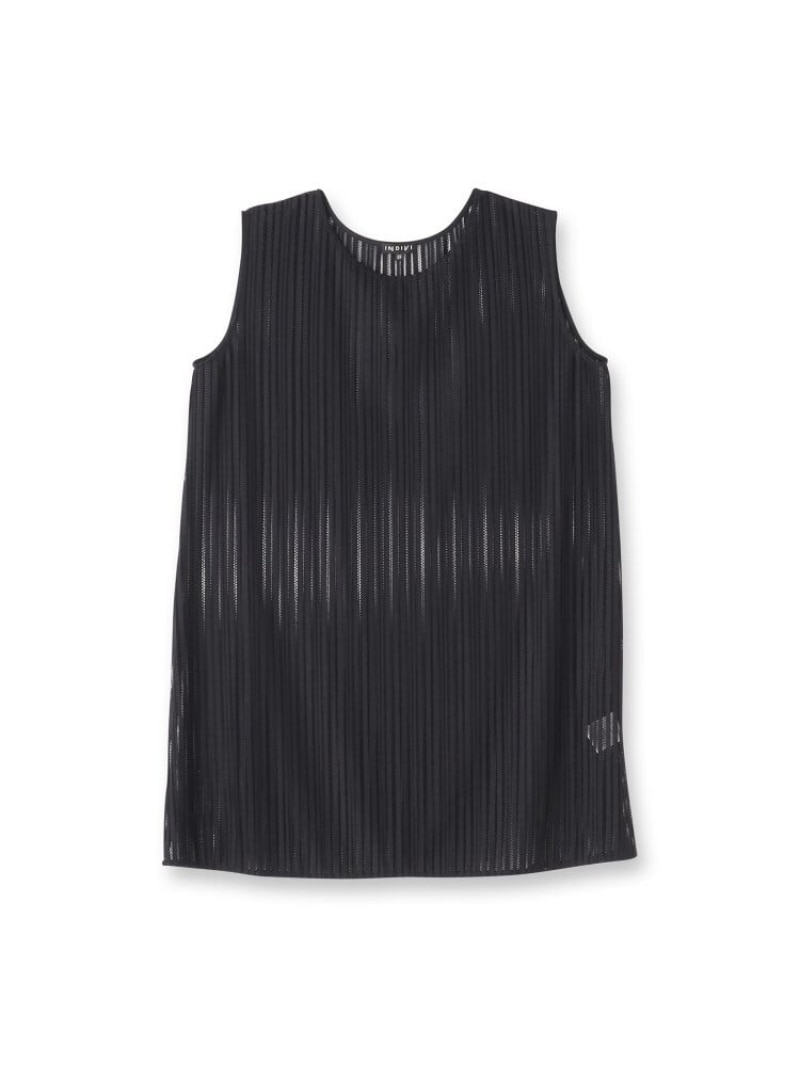 INDIVIの【SALE／70%OFF】【洗える/セットアップ可能】ラッセルチュニック INDIVI インディヴィ ワンピース・ドレス チュニック ホワイト ブラック【RBA_E】【送料無料】[Rakuten Fashion]｜アングル3