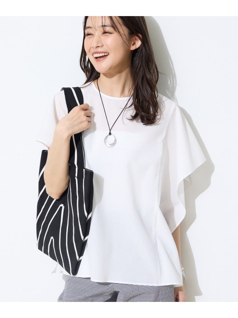 Rakuten - 【SALE／30%OFF】【体型カバー】スクエアブラウス INDIVI インディヴィ トップス シャツ・ブラウス ホワイト ブラック ブルー【RBA_E】【送料無料】[Rakuten Fashion]