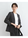 【SALE/60%OFF】【洗える/日本製/定番スーツ】トリアセテート混ストレッチノーカラージャケット INDIVI インディヴィ スーツ・フォーマル セットア...