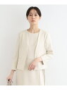 【SALE/60%OFF】【洗える/UVケア/接触冷感/SETUP可能】麻調ノーカラージャケット INDIVI インディヴィ スーツ・フォーマル セットアップス...