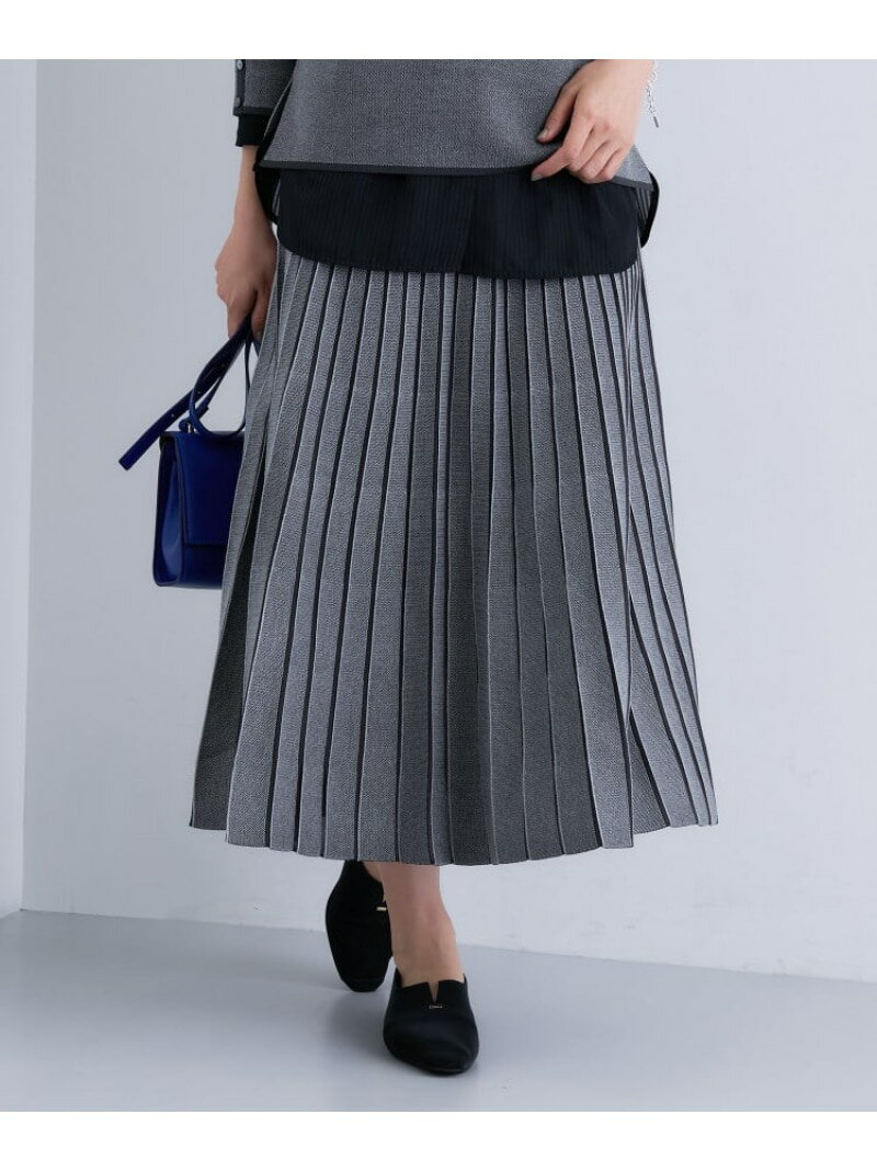 【洗える/SETUP可能】ジャカードニット プリーツスカート INDIVI インディヴィ スカート ロング・マキシスカート グレー ブラック【先行予約】*【送料無料】[Rakuten Fashion]のサムネイル