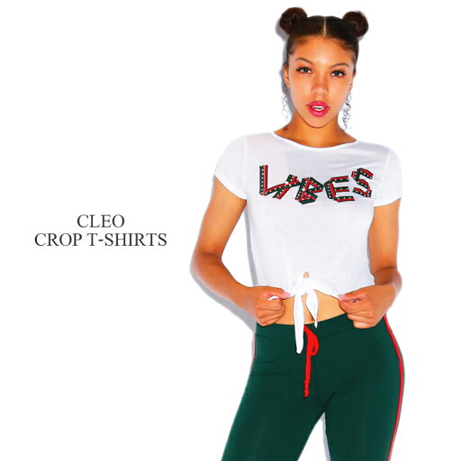 【メール便対応】CLEO クロップドTシャツ【WHITE】(Class クラス 通販 レディース 海外 インポート ファッション 輸入 LA ショート丈 半袖 ロゴ ビーズ ショートスリーブ フロントタイ) 【メール便対応】CLEO クロップドTシャツ【WHITE】(Class クラス 通販 レディース 海外 インポート ファッション 輸入 LA ショート丈 半袖 ロゴ ビーズ ショートスリーブ フロントタイ)