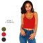 【メール便対応】DEBUT キャミソール【BLACK/OLIVE/RED】(Class クラス 通販 レディース 海外 インポート ファッション 輸入 LA ショート丈 スリーブレス ノースリーブ サマーニット シンプル 無地) 1,375円
