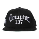 【送料無料】COMPTON 187 SNAPBACK CAP【BLACK】【CITY CAP】(通販 メンズ レディース 男 女 兼用 帽子 キャップ コンプトン ウエストコースト LA ギャングスタ ヒップホップ) その1