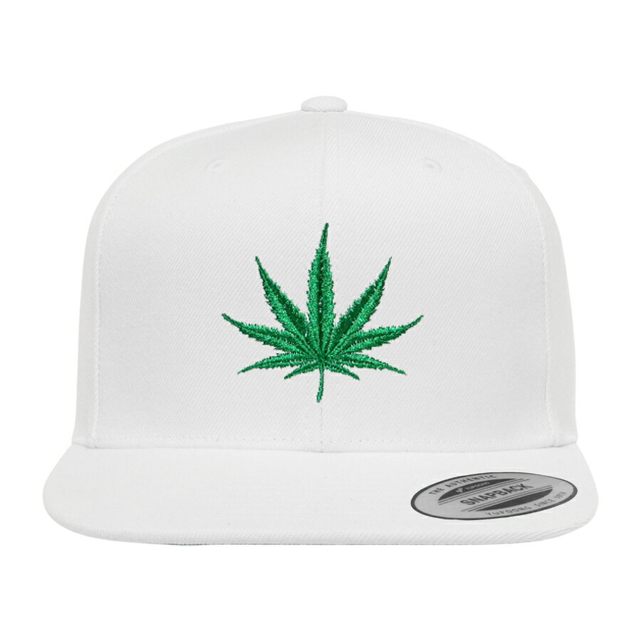 楽天Indoor Class Online Store【送料無料】LEAF SNAPBACK CAP【WHITE】（通販 帽子 キャップ スナップバック フラットバイザー HIP HOP HIPHOP ヒップホップ）