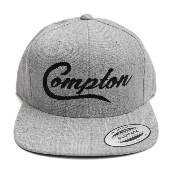 COMPTON SNAPBACK CAP(通販 メンズ レディース 男 女 兼用 帽子 キャップ コンプトン ウエストコースト 西海岸 LA ギャングスタ ヒップホップ ロゴ グレー 灰)