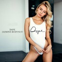 【送料無料】DOPE JASMINE BODYSUIT【WHITE】(DOPE 通販 服 レディース womens ボディースーツ レオタード ワンピース ロゴ ホワイト 白)