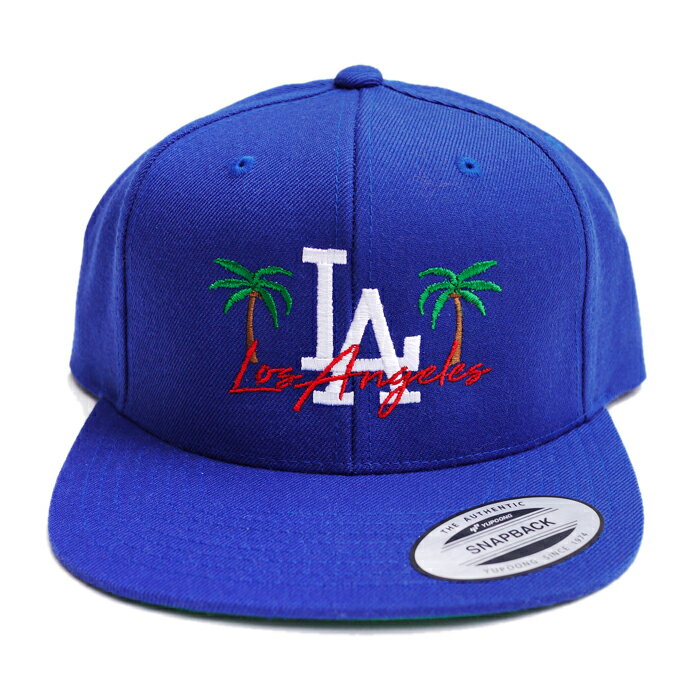 【送料無料】LA PALM CUSTOM EMB SNAPBACK CAP【ROYAL BLUE】(通販 メンズ レディース 男 女 兼用 帽子 キャップ ウエストコースト 横浜 LA HIP HOP ヒップホップ ロゴ ブルー 青 パームツリー LOS ANGELES ロサンゼルス)