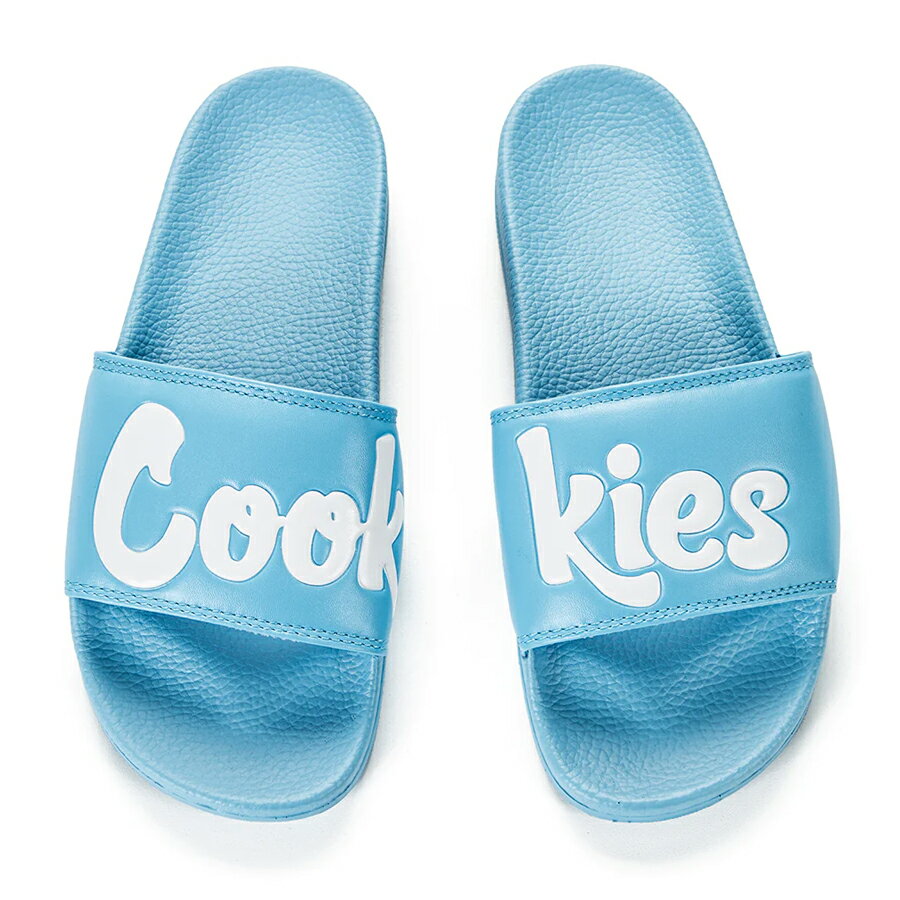 COOKIES SF ORIGINAL LOGO SLIDES【BLUE】(7・8・9・10・11)(25cm・26cm・27cm・28cm・29cm)(COOKIES SF 通販 メンズ 大きいサイズ サンダル シャワーサンダル スリッパ 靴 ブルー 青 ロゴ 男女兼用)