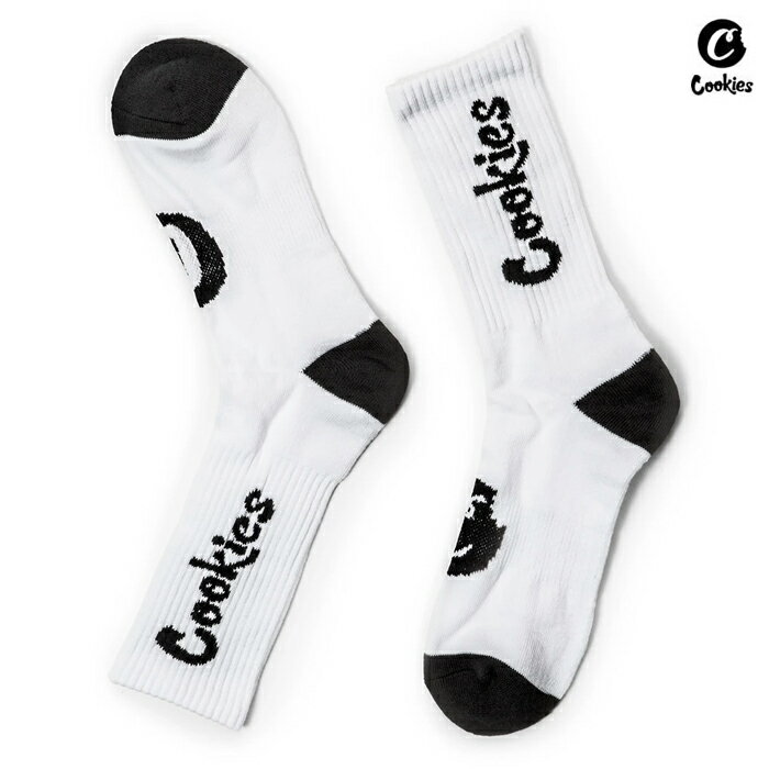 【メール便対応】COOKIES ORIGINAL LOGO SOCKS【WHITE】(COOKIES SF クッキーズ 通販 服 メンズ レディース ソックス 靴下 ロゴ ホワイト 白 ミドル)