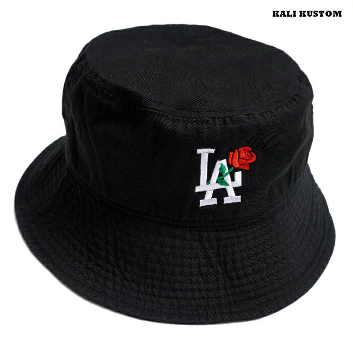【送料無料】KALI KUSTOM BUCKET HAT【BLACK】(通販 メンズ レディース 男 女 兼用 帽子 バケット ハット LA ロゴ ブラック 黒)
