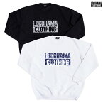 【送料無料★ラスト1点】LOCOHAMA CLOTHING CREWNECK SWEAT【WHITE/BLACK】(M・L・XL・2XL)(LOCOHAMA CLOTHING DJ PMX DS455 通販 メンズ 大きいサイズ スウェット トレーナー)