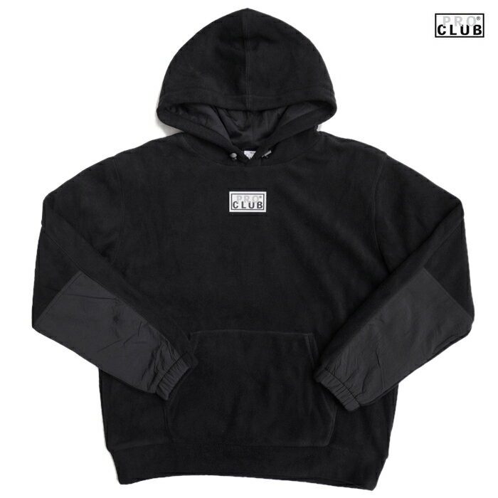 楽天Indoor Class Online Store【送料無料】PRO CLUB POLAR FLEECE HOODIE【BLACK】（M・L・XL・2XL）（PRO CLUB 通販 プロクラブ メンズ 大きいサイズ フリース パーカー フード フーディー ロゴ）