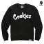 COOKIES ORIGINAL LOGO CREWNECK SWEAT【BLACK×WHITE】(M・L・XL)(COOKIES クッキーズ 通販 メンズ 大きいサイズ スウェット クルーネック トレーナー 長袖 ロゴ)