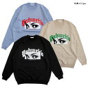 楽天Indoor Class Online Store【PRICE DOWN 30％★送料無料】YAHWEHS EYES CREWNECK SWEAT【BLACK/SAND/ACID BLUE】（S・M・L・XL・2XL）（ヤハウェズアイズ 通販 メンズ 大きいサイズ スウェット トレーナー）