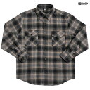 【送料無料★ラスト1点】YAGO FLANNEL L/S SHIRTS【BLACK×KHAKI】(M L XL 2XL)(通販 メンズ 大きいサイズ フランネルシャツ ネルシャツ チェックシャツ 長袖 ロングスリーブ)