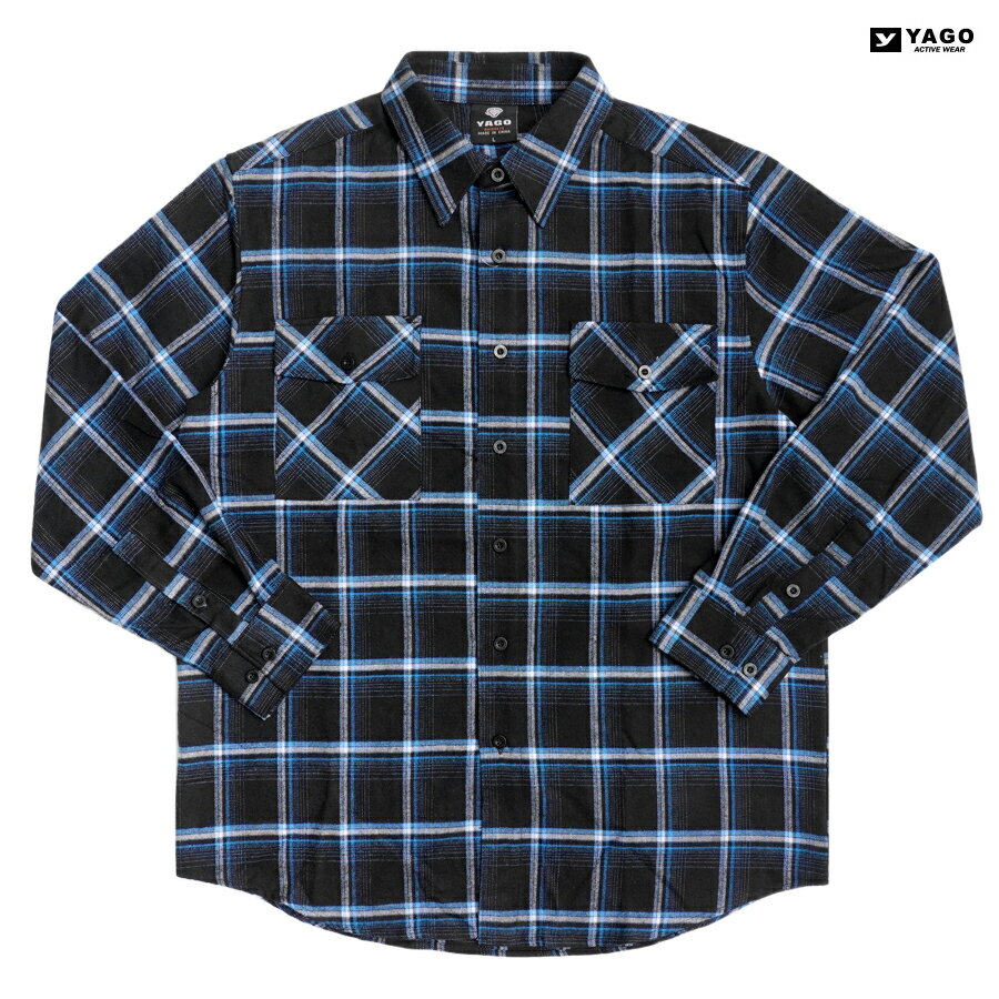 YAGO FLANNEL L/S SHIRTS(M・L・XL・2XL)(通販 メンズ 大きいサイズ フランネルシャツ ネルシャツ チェックシャツ 長袖 ロングスリーブ)