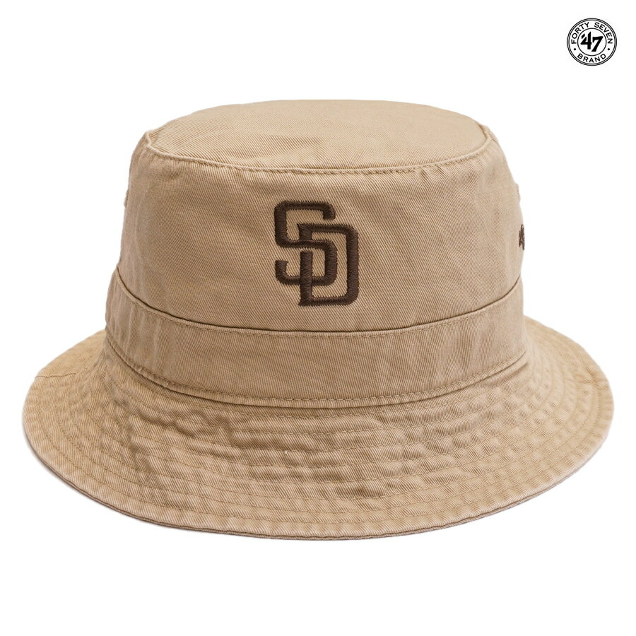 【送料無料★ラスト1点】'47 BUCKET HAT SAN DIEGO PADRES【KHAKI】(通販 メンズ レディース 男 女 兼用 帽子 バケットハット ハット MLB サンディエゴ パドレス SD ロゴ)