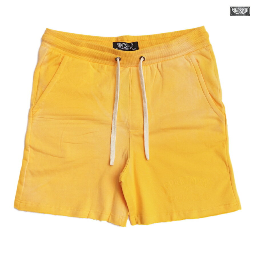 楽天Indoor Class Online Store【売りつくし50％】RINGSPUN VINTAGE WASHED SHORTS【YELLOW】（S・M・L・XL）（通販 メンズ 大きいサイズ ショーツ ハーフパンツ スウェットショーツ）