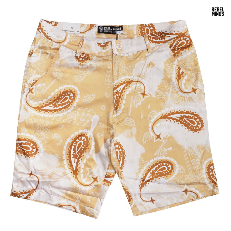 REBEL MINDS PAISLEY SHORTS(28・30・32・34・36・38)(通販 メンズ ショーツ ペイズリー ハーフパンツ)