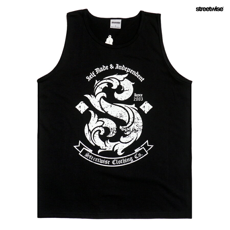 【送料無料】STREETWISE INDEPENDENT TANK TOP【BLACK】(L XL 2XL)(ストリートワイズ 通販 服 メンズ 大きいサイズ タンクトップ)