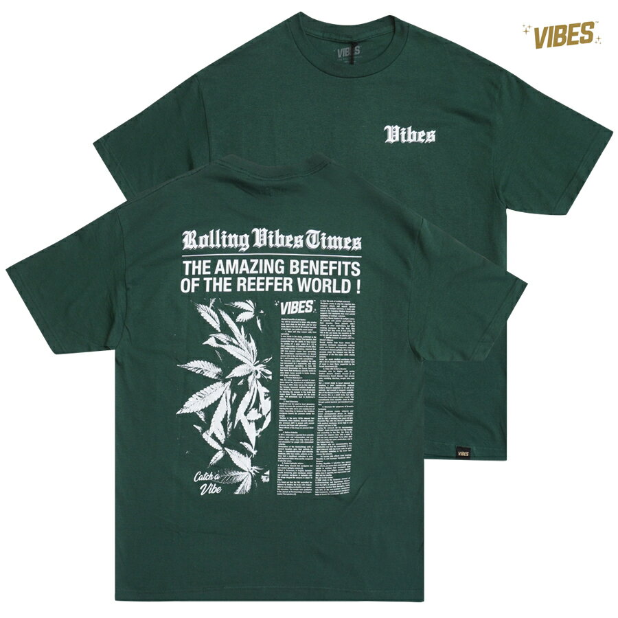 VIBES CLOTHING ROLLING TIMES Tシャツ(M・L・XL・2XL)(バイブスペーパー 通販 メンズ 大きいサイズ 半袖 ショートスリーブ ロゴ プリント)
